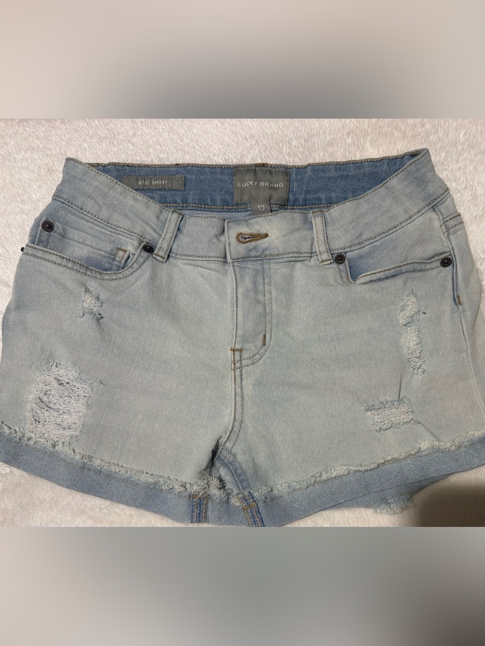 Lucky Brand Light Blue Distressed Girls Denim Shorts | Size 10 Jean shorts